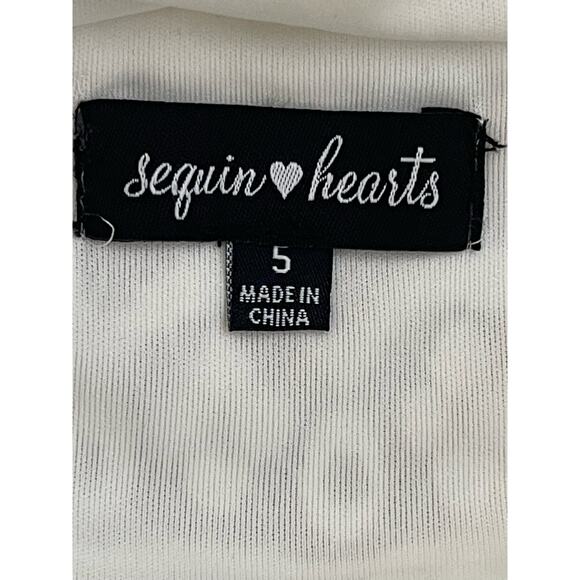 New Sequin Hearts Junior Mini White Dress Lace Size 5 - Picture 9 of 10
